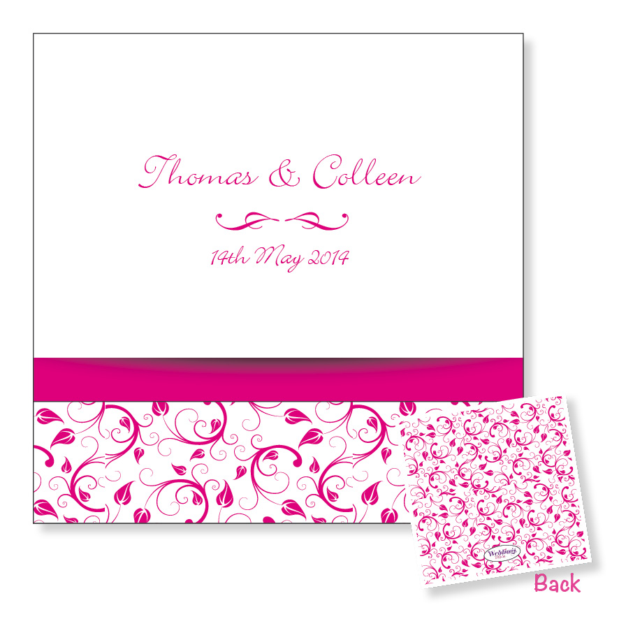 Folding wedding invitation - Pink floral