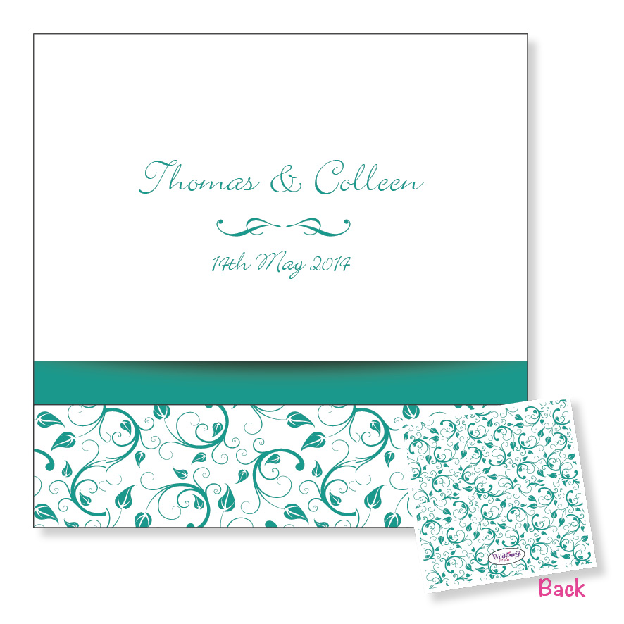 Folding wedding invitation - Turquoise floral