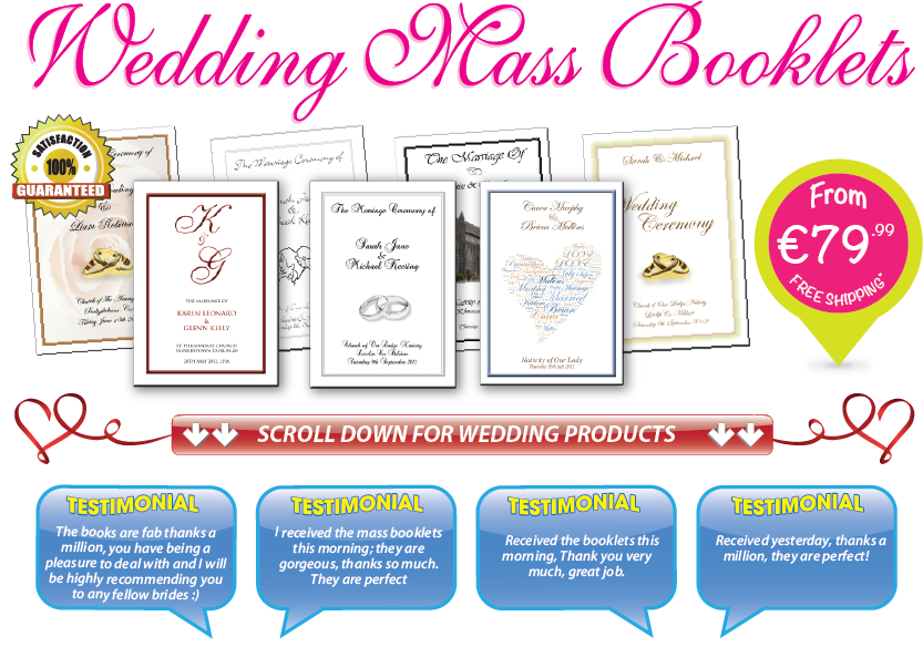 Wedding mass booklets